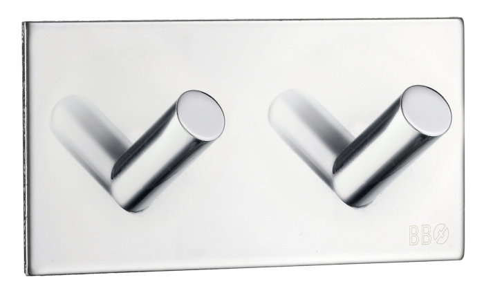 Dobbel krok selvklebende 90 mm - krom